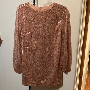 042 pink sequins dress